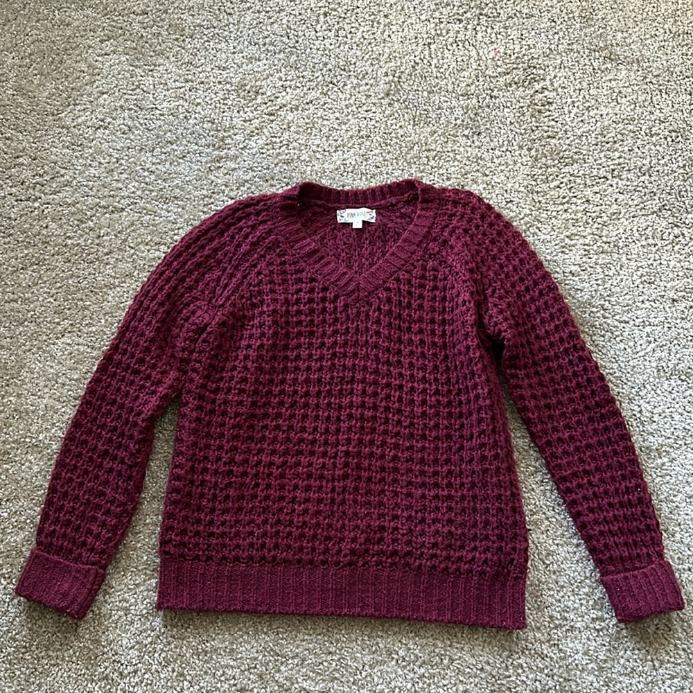 Medium Pink Rose maroon sweater